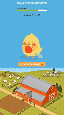 A fully grown chick lays an egg and a new themed character is unlocked for the collection.
